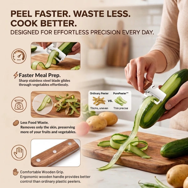 Zero Snag Wooden Peeler for Kitchen Tool